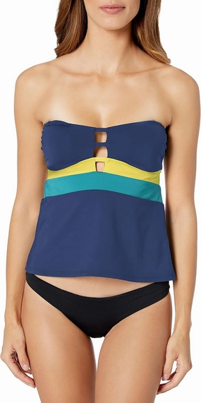 Women's Standard Twist Front Bandeau Tankini Swim Top