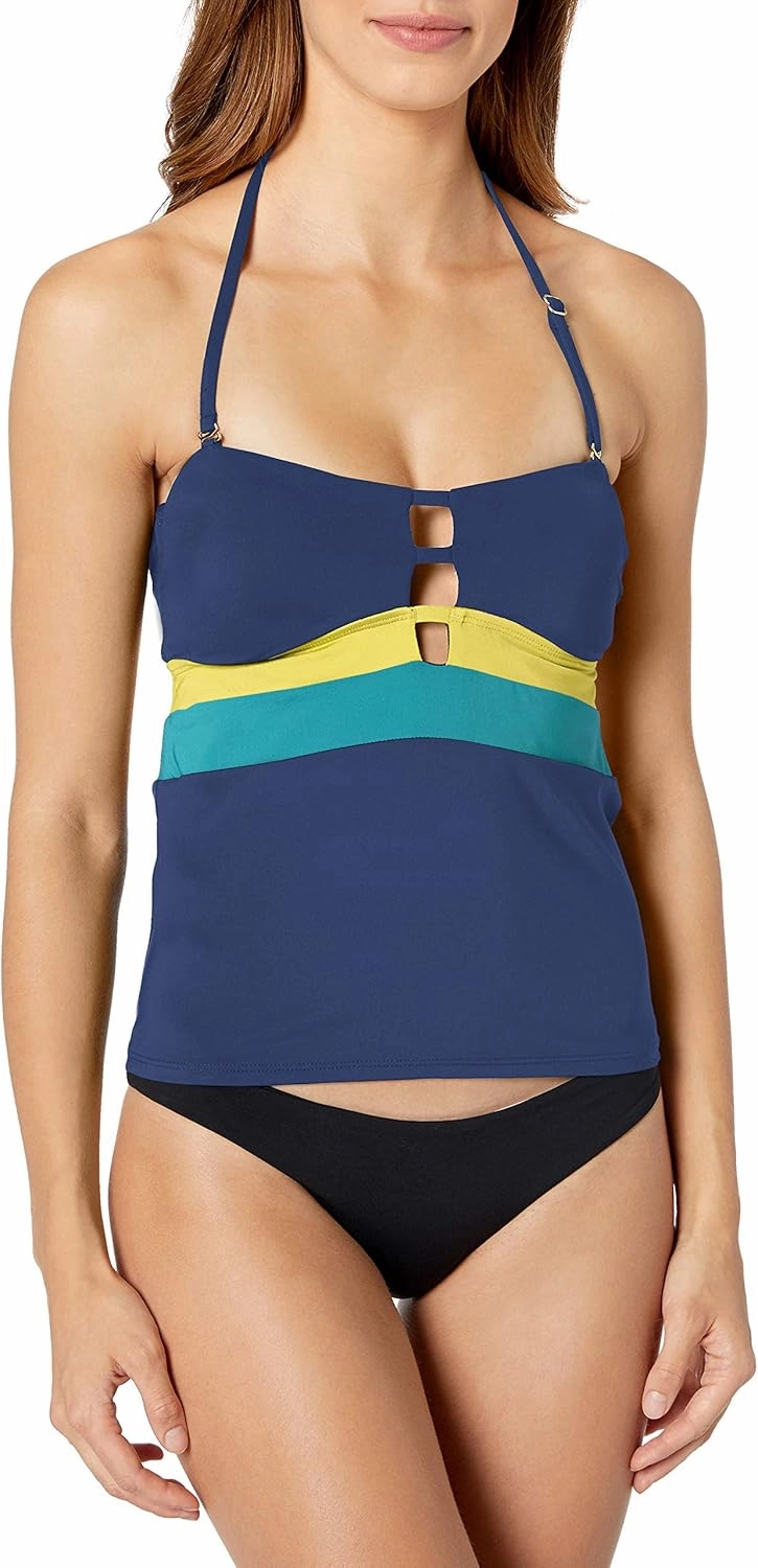 Women's Standard Twist Front Bandeau Tankini Swim Top