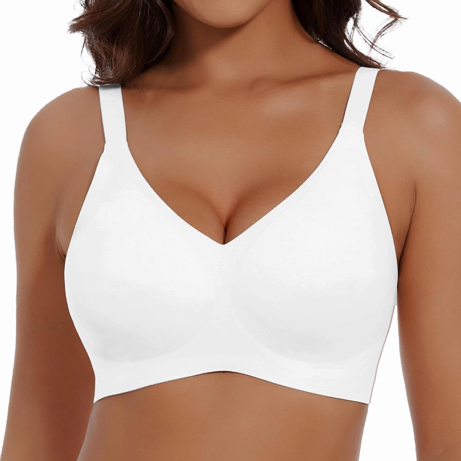 Womens Comfortable Wireless T Shirt Bra No Underwire Seamless Full Coverage Bralettes Push Up Supportive Bras for Women