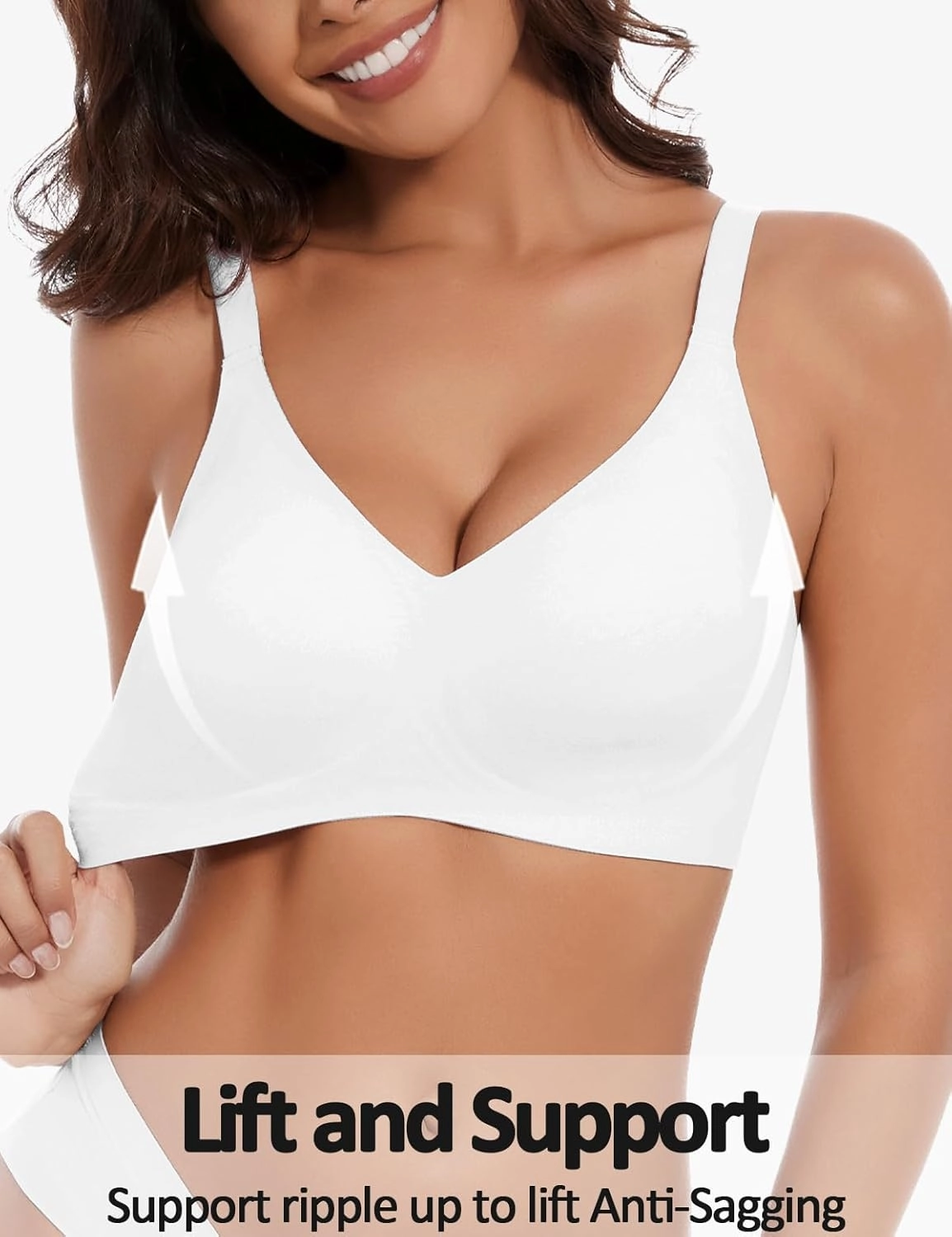 Womens Comfortable Wireless T Shirt Bra No Underwire Seamless Full Coverage Bralettes Push Up Supportive Bras for Women