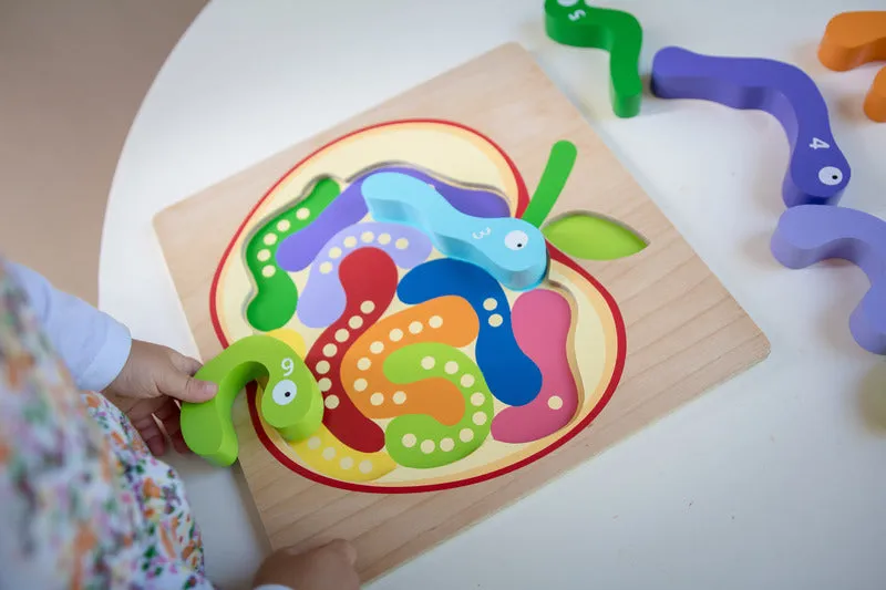 Wooden 123 Worm Puzzle