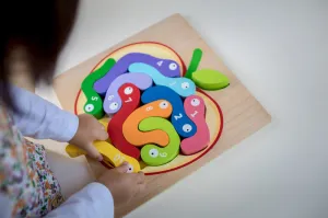 Wooden 123 Worm Puzzle