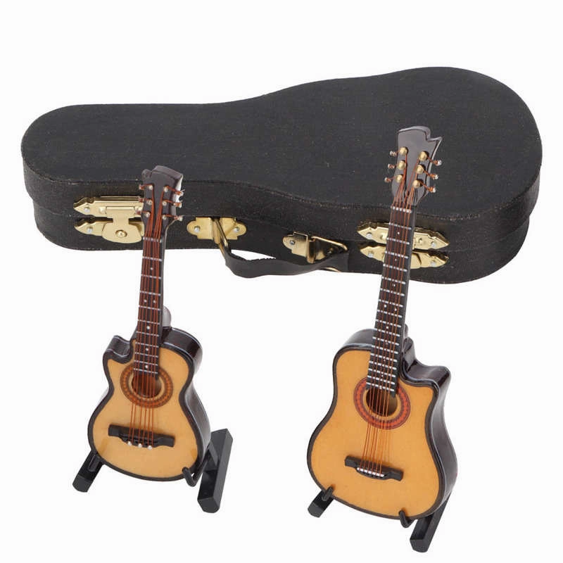 Wooden Cutaway, Mini Acoustic Guitar Model, Musical Instrument Ornaments