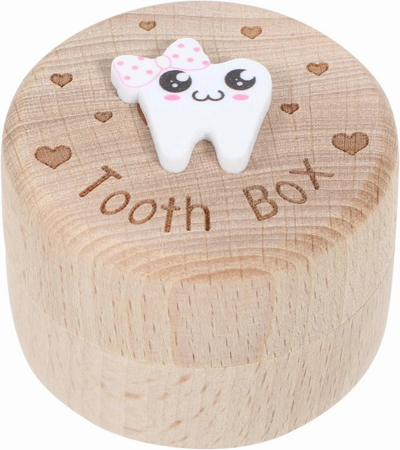 Wooden Tooth Box for Sturdy Storage Holder for Teeth Charming Design for Tooth Fairy Keepsake Container for Boys and Carved Tooth Keepsake Box