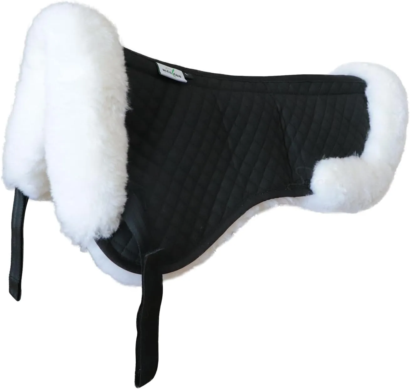 Woolous Sheepskin Half Pad, Lambskin Fleece Wool Lined Half Pad for English Horse Saddle