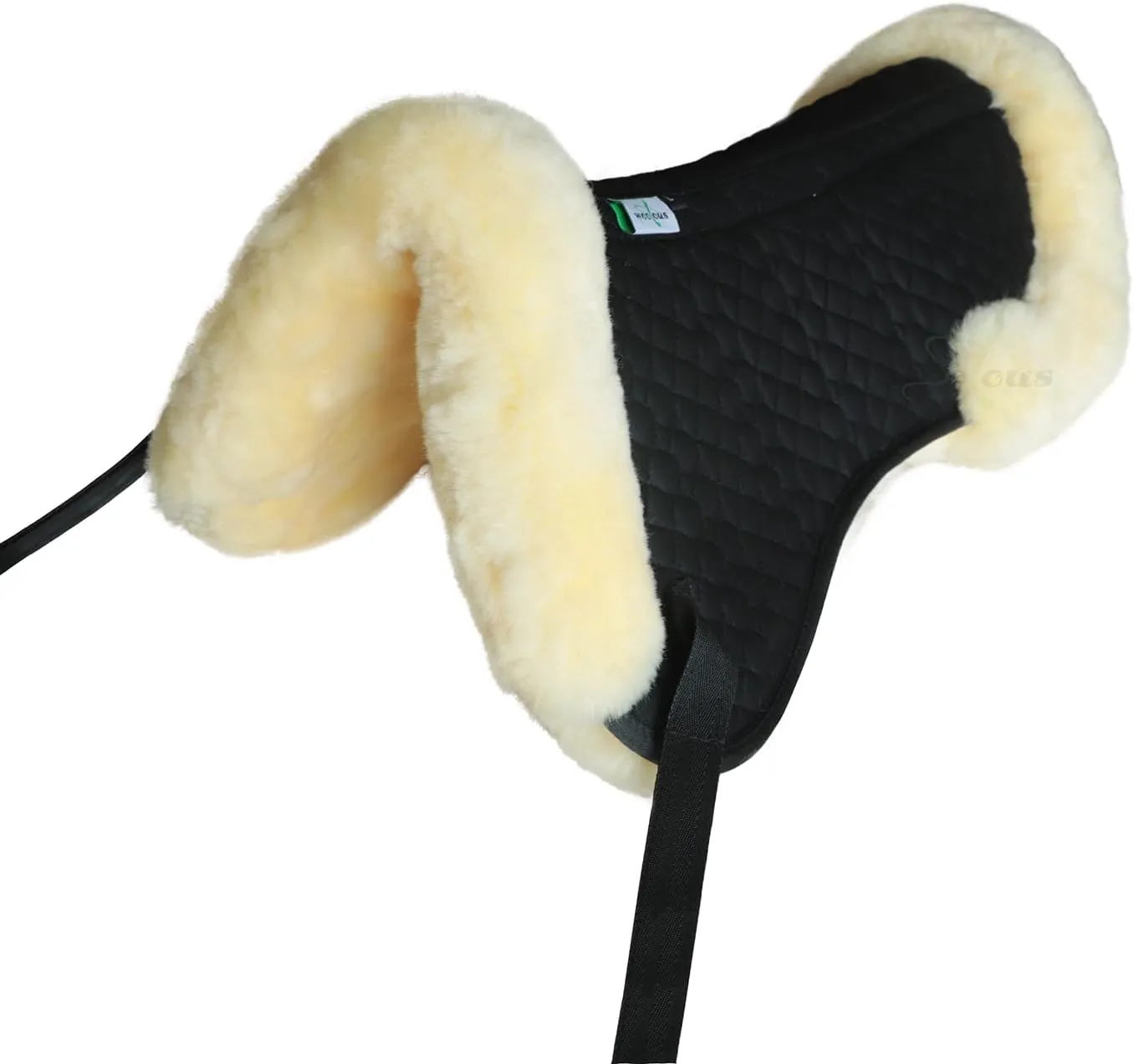 Woolous Sheepskin Half Pad, Lambskin Fleece Wool Lined Half Pad for English Horse Saddle
