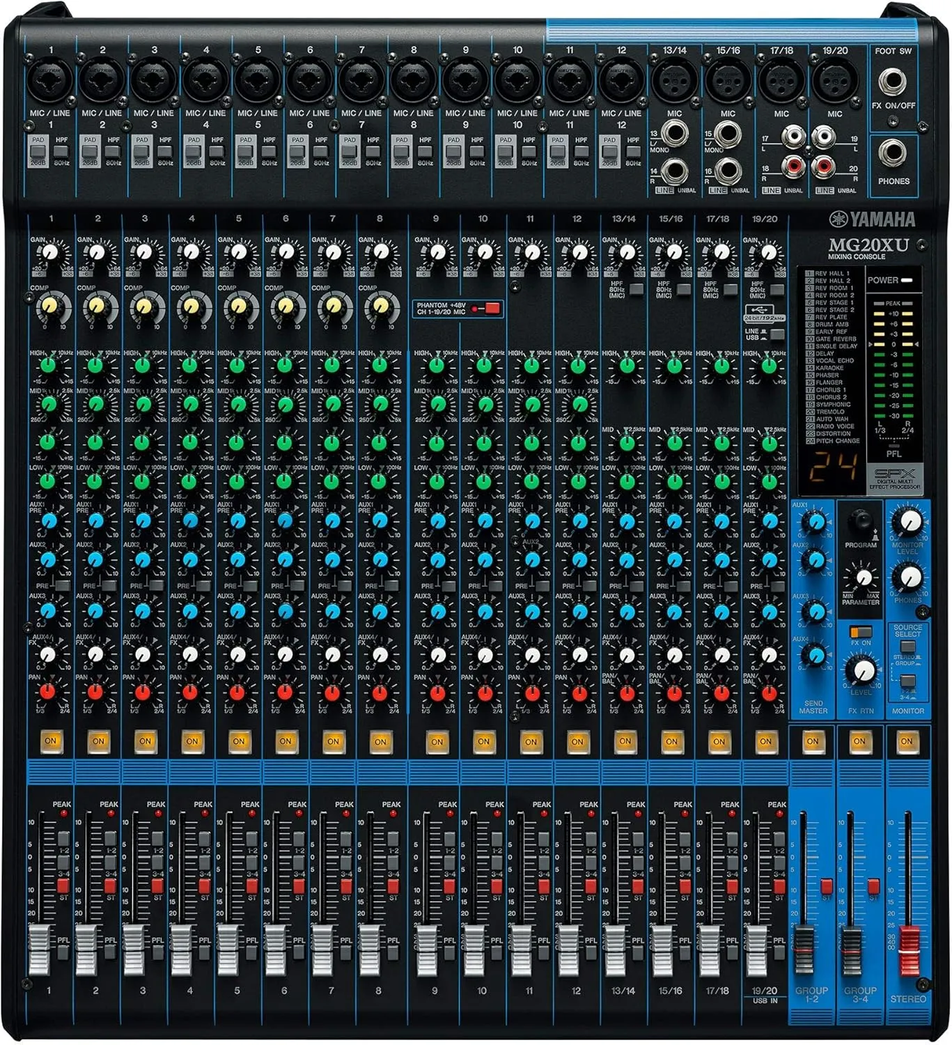 Yamaha MG20XU 20-Input 6-Bus USB Interface Mixer with Effects