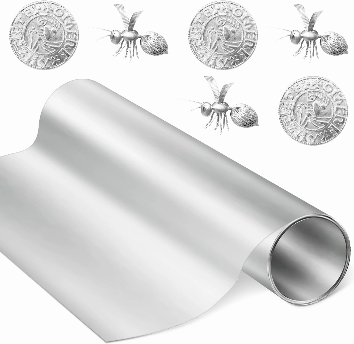 Yaocom Aluminum Metal Crafts DIY Foil Roll 0.05 mm Thick for Art Project Aluminum Flashing Roll Wide Sheet Multipurpose Metal Sheets(12 Inch X 20 ft,Silver)