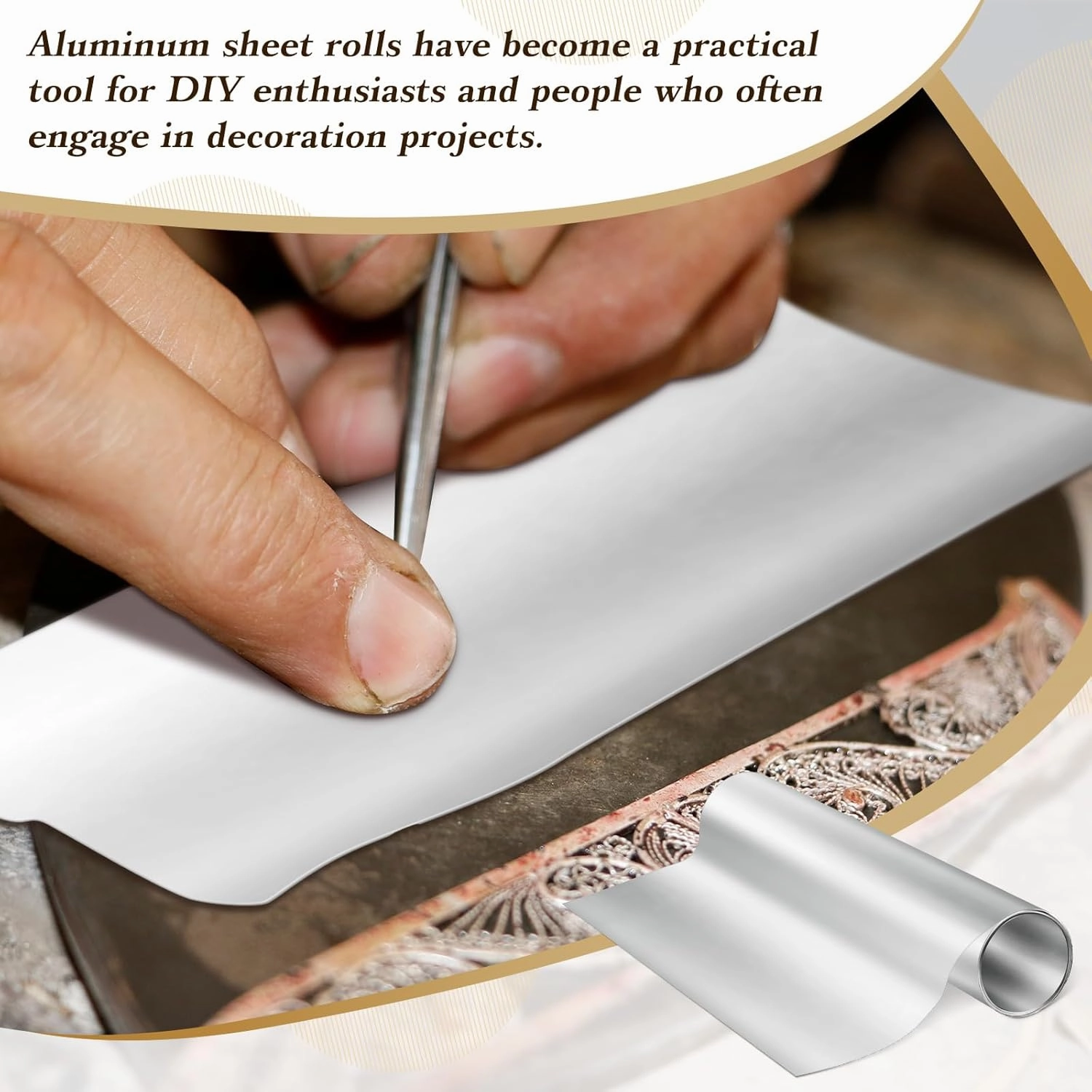 Yaocom Aluminum Metal Crafts DIY Foil Roll 0.05 mm Thick for Art Project Aluminum Flashing Roll Wide Sheet Multipurpose Metal Sheets(12 Inch X 20 ft,Silver)