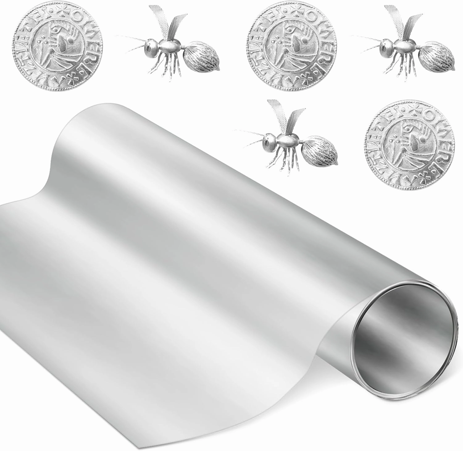 Yaocom Aluminum Metal Crafts DIY Foil Roll 0.05 mm Thick for Art Project Aluminum Flashing Roll Wide Sheet Multipurpose Metal Sheets(12 Inch X 20 ft,Silver)
