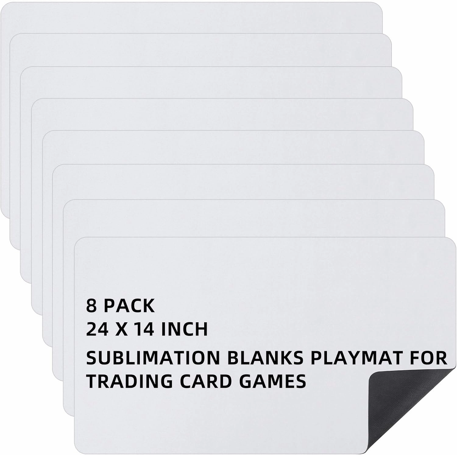 Yexiya 8 Pieces Card Game Mats 14 x 24 Inch Sublimation Blanks Playmat for Trading Smooth Rubber TCG MTG Playing Mat for Board Games, Mouse Pad, Collectible Card(White)