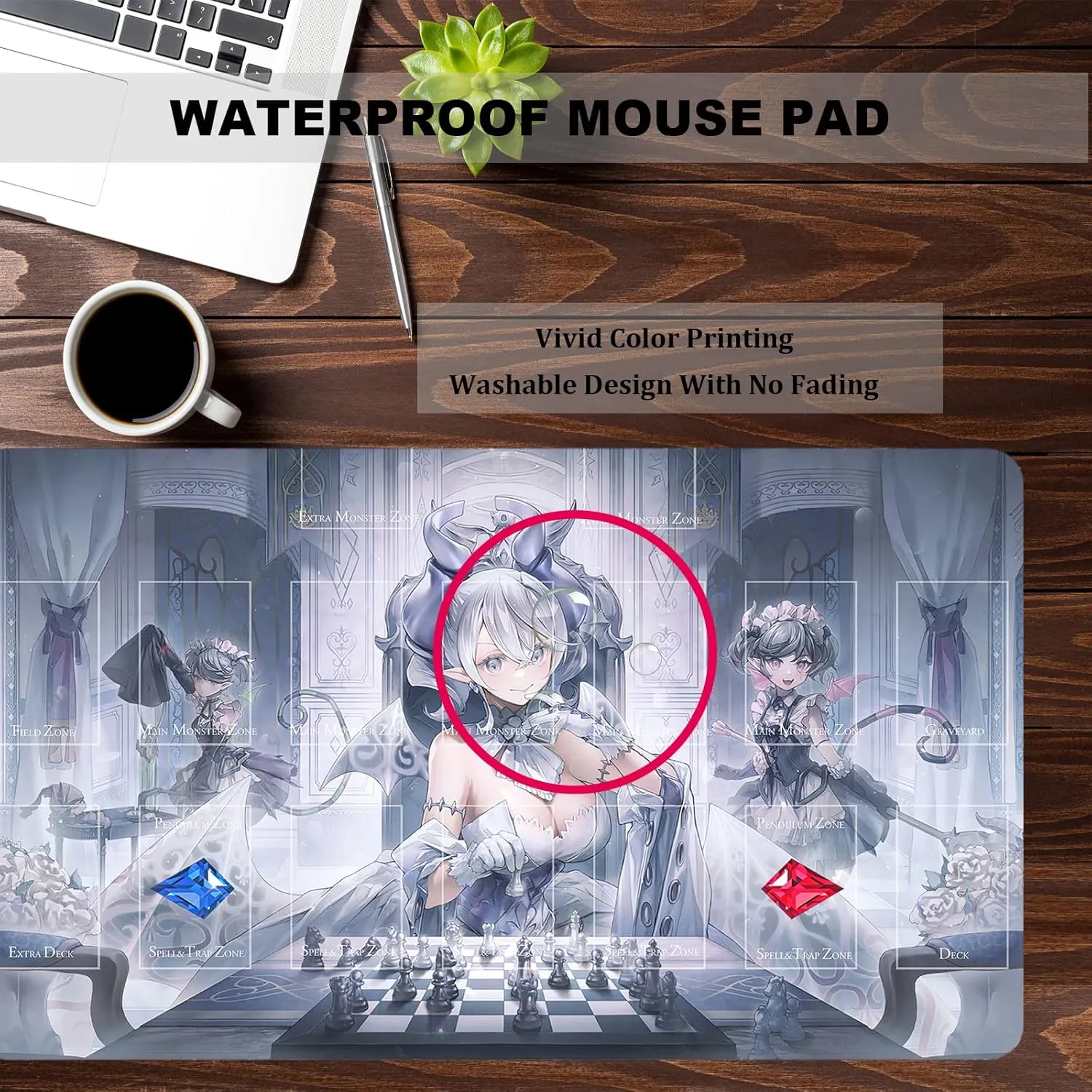 ygo playmat Labrynth Mat Gaming Competition Pad Mat Card Binder Deck 23.6x13.7in (16)