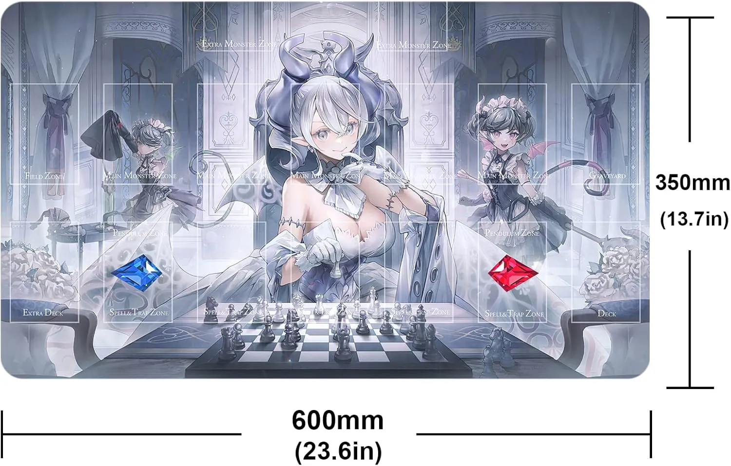 ygo playmat Labrynth Mat Gaming Competition Pad Mat Card Binder Deck 23.6x13.7in (16)