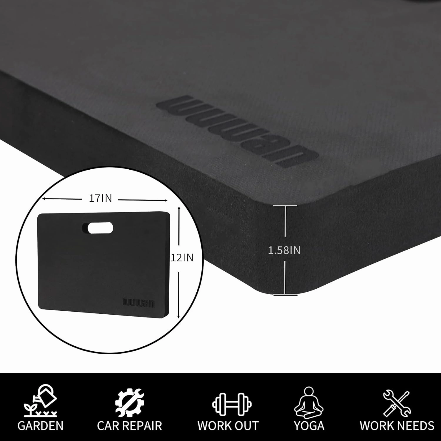 Yoga kneeling mat, 1.5in Thick,Knee Push-ups, Plank Support & Yoga Elbows/Knees Mat Provides Cushion for Kneeling & Elbows