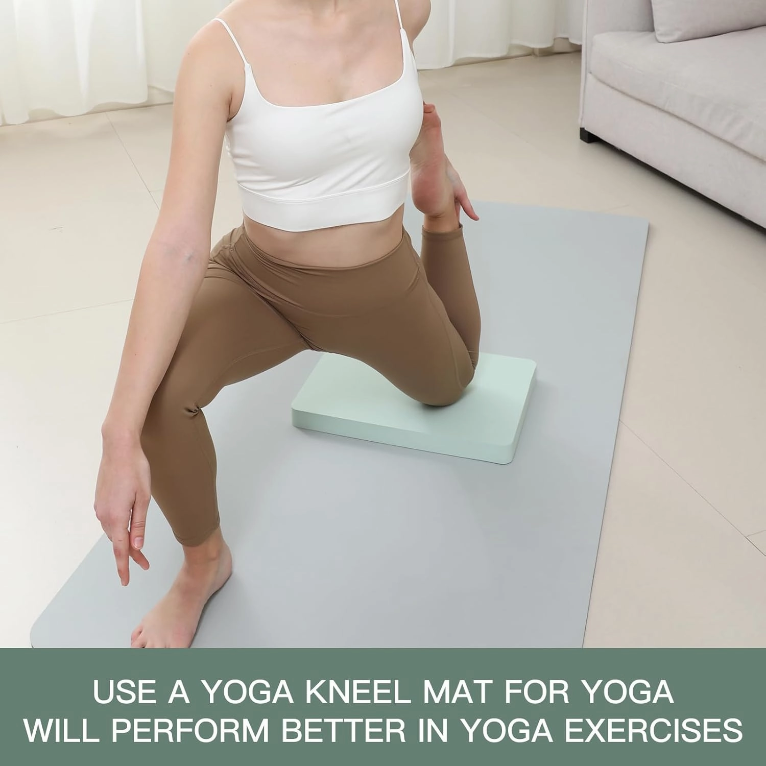 Yoga kneeling mat, 1.5in Thick,Knee Push-ups, Plank Support & Yoga Elbows/Knees Mat Provides Cushion for Kneeling & Elbows