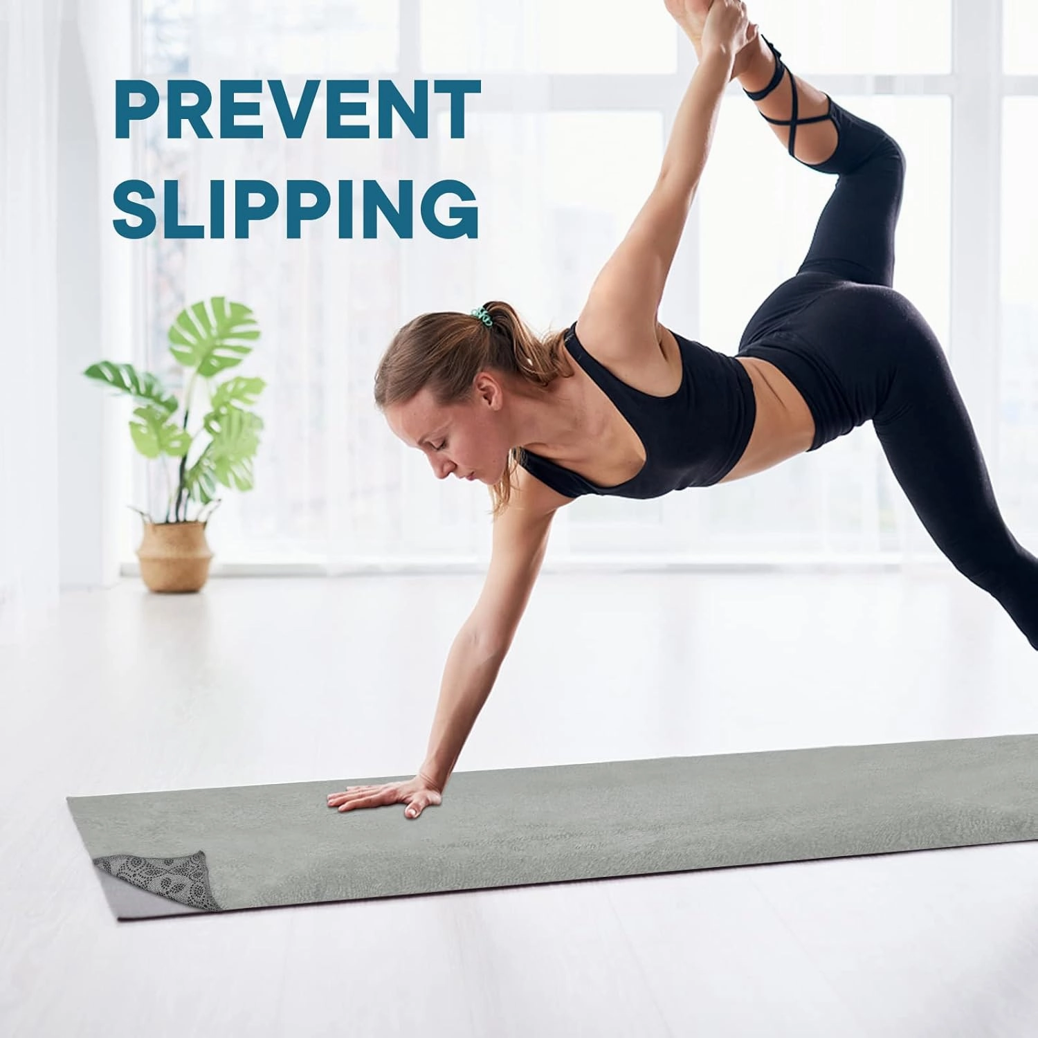 Yoga Towels, Non Slip Hot Yoga Mat Towel with Grip Dots,Super-Absorbent Soft Microfiber Yoga Blanket for Pilates, Fitness and Workout 72inch x 24inch