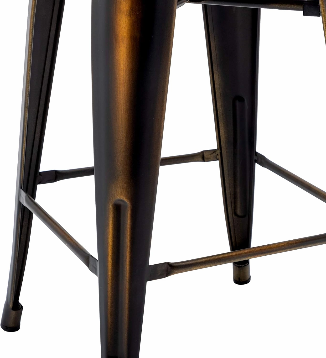 Yongchuang 24" Swivel Bar Stools Set of 4 Counter Height Stools with Backs Wood Seat Industrial Low Back Metal Barstools Bar Chairs Distressed Gold