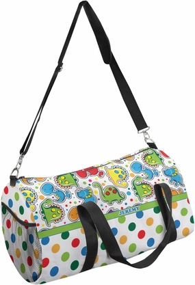 YouCustomizeIt Personalized Dinosaur Print & Dots Duffel Bag