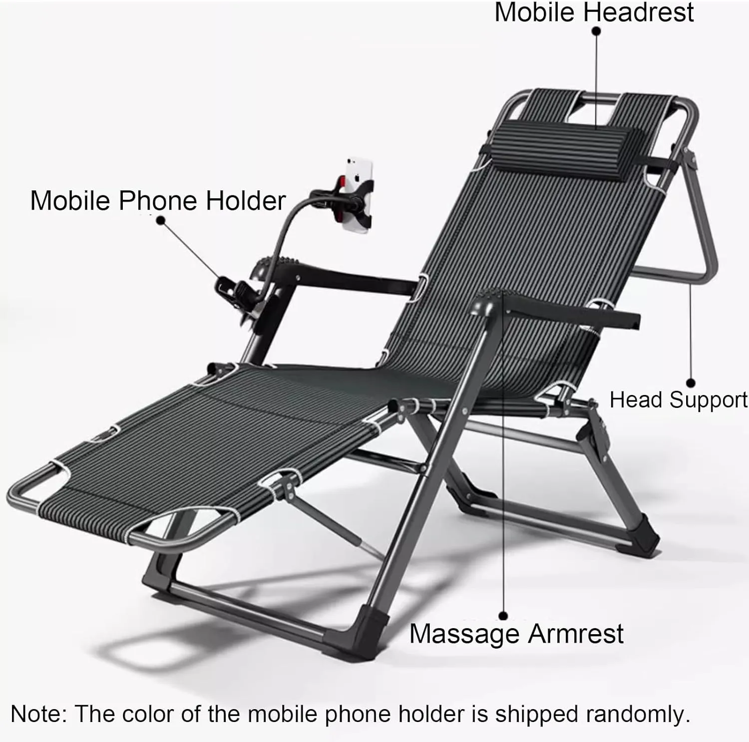 ZTGL E, Folding Camping Cot, Outdoor Comfortable Lightweight Bed, Camping Cot for Adults, Sunbathing Lounge Chairs with Pillow, Camping Folding Lounge Chair