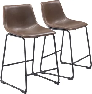 Zuo Modern Counter Chair Set, Vintage Espresso, Black