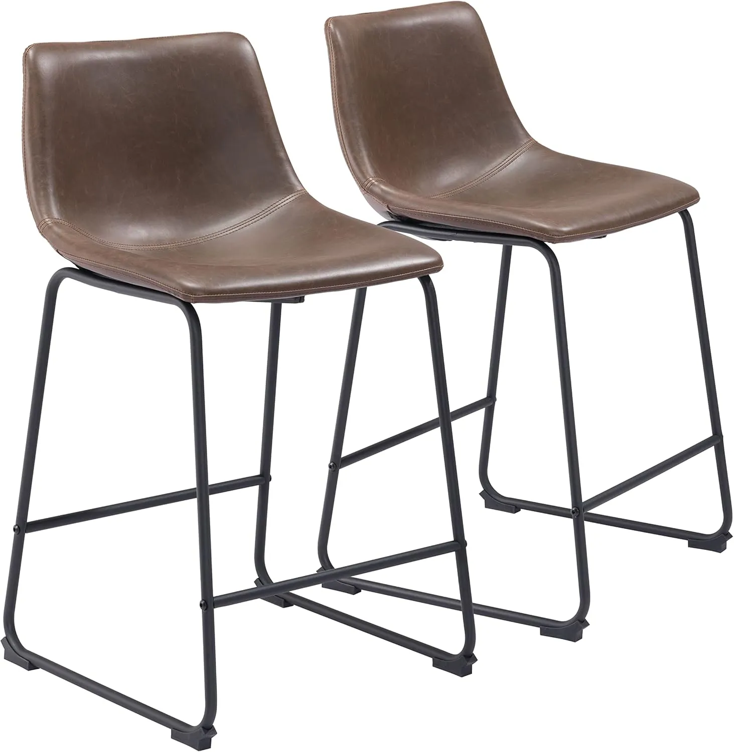 Zuo Modern Counter Chair Set, Vintage Espresso, Black