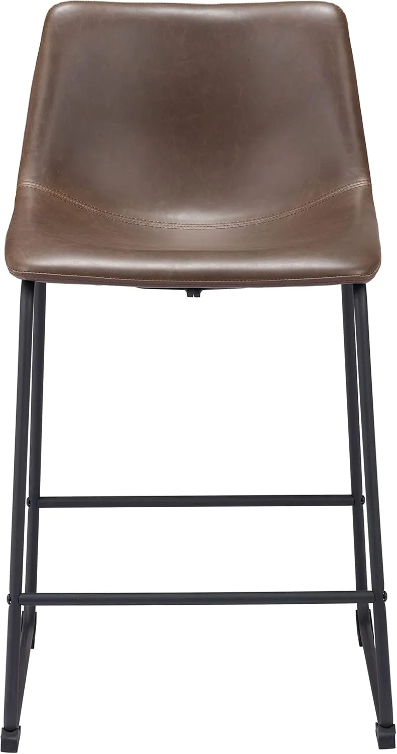 Zuo Modern Counter Chair Set, Vintage Espresso, Black