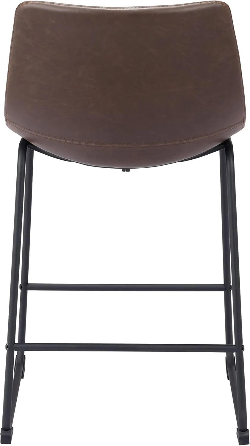 Zuo Modern Counter Chair Set, Vintage Espresso, Black